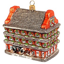 Pinnacle Peak Trading Company New Orleans House Polish Glass Christmas Tree Ornament Travel Decoration