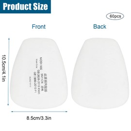 Pack of 60 Masks Filters for Respirator Mask, 5N11CN Particulate Insert Filter, Particulate Filter for 6000, 6200, 7502, 6800, 7501, FF402
