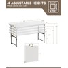FanttikOutdoor 4ft Portable Folding Table, One-Handed Height Adjustment, 4 Heights,