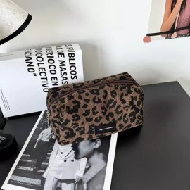독특한 표범 무늬 메이크업 가방 ？ 대용량 화장품 정리함 립스틱 보관 파우치 Unique Leopard Pattern Makeup Bag Large Capacity Cosmetics Organizer Lipstick Storage Pouch [1 pcs]
