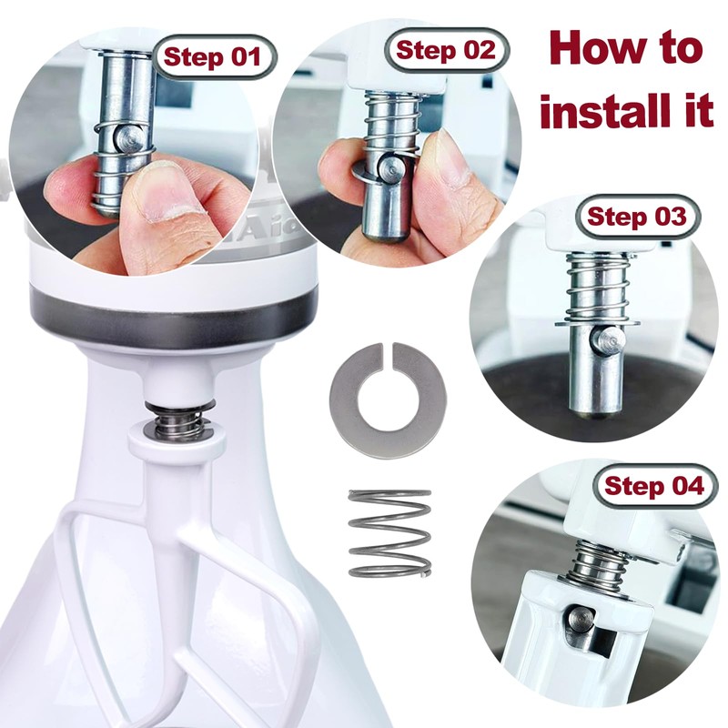 Stainless Steel Spring and Washer Compatible with Kitchen Aid Stand