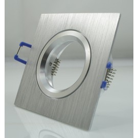 Recessed Spotlight Square Bi-Colour Aluminium Recessed Lights Under-Unit Lights Aluminium Swivelling Suitable for MR16, GU10 LEDs 230 V High Voltage Halogen Low Voltage Halogen IP20