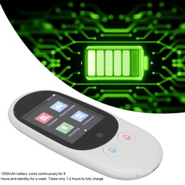 Dispositivo Traductor de Idiomas F1A, 1G 4G en Tiempo Real 2 Vías Traductor de Voz Inteligente de 2,4 Pulgadas, MTK 6572 de Doble Núcleo, 85 en Línea, 12 sin Conexión, 43 Idiomas de Fotos, para (Blanco)