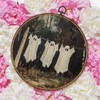 TLESKE Fall Halloween Ghost Clothesline Round Wall Art Decor Framed