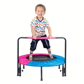 Wyrzpuhl 36 Inch Kids Trampoline - Mini Toddler Trampoline with Foam Handle, Small Rebounder Trampoline for Adult Fitness with Safety Padded Cover Indoor and Outdoor Use for Fun