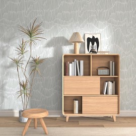 Theper Green Wallpaper 17.3"×393"Modern Striped Wallpaper Peel and Stick Wallpaper Vinyl Boho Removable Wallpaper Self Adhesive Wallpaper for Bedroom Waterproof Wallpaper White and Green Contact Paper