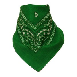 Bandana with original Paisley pattern in green [Apparel]