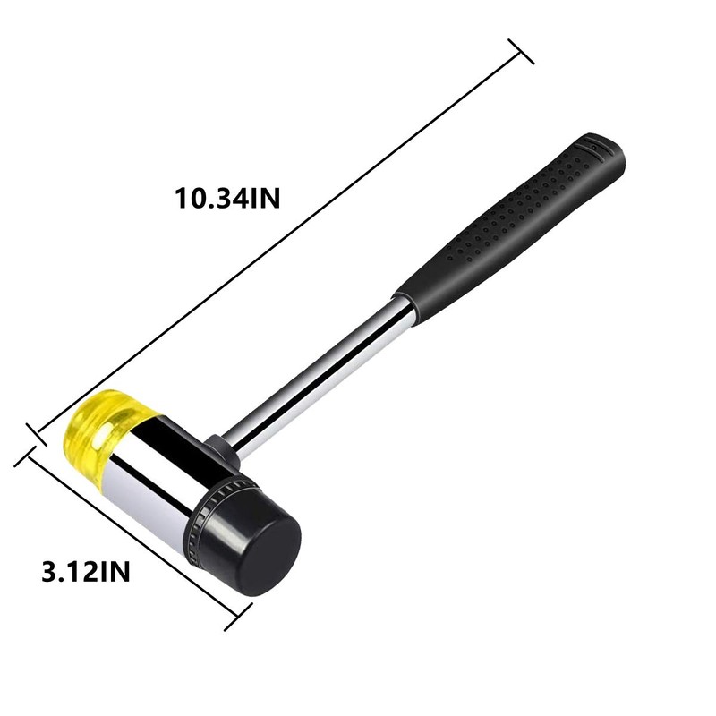 WLOOD Soft Mallet, 30mm Double-Faced Rubber Soft Head Hammer for