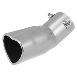 X AUTOHAUX Car Exhaust Tip Pipe Heart Shaped 2.44" Inlet 2.72"x2.36" Outlet Exhaust Tail Pipe for Pipes Diameter 0.98" to 2.17" Stainless Steel Silver Tone