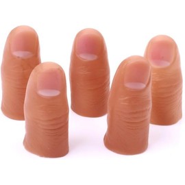 MOMOMAGE 5 Pcs Soft Thumb Tip Finger Fake Magic Tricks for Magicians Close up Stage Magic Appear Vanish Magic Fake Finger Trick Prop Accessories