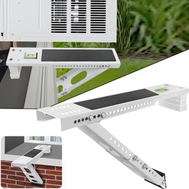 Window Air Conditioner Support Bracket,Adjustable Anti-slip shock-absorbing mat Window AC Safe Support Bracket Installs From Inside the House Built-in bubble level window AC Mount Bracket up to 165lbs | gulrear