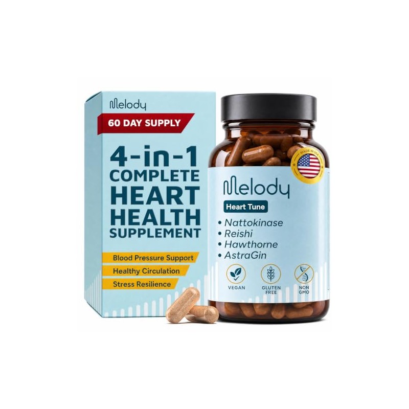 Melody Suplemento Heart Tune Natokinasa Espino Reishi Hombres Mujeres Apoyo