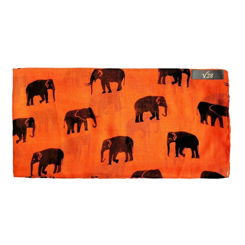 v28 Gorgeous Blue Elephant Print Long & Soft Scarf Shawl/Wrap