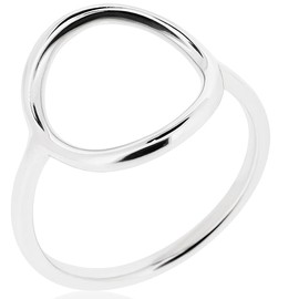 SOVATS 925 Sterling Silver Open Circle Ring for Women – Rhodium Plated, Minimalist Stackable Design, Nickel-Free Jewelry