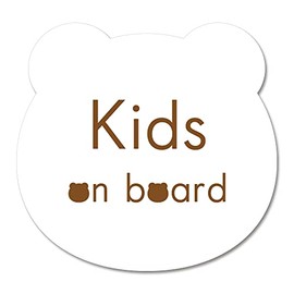 SignStore Bear Kids on Board Sticker 12cm x 12.5cm Multicolor Vinyl Made in Japan sticker_car_natural_11_Kids (White)