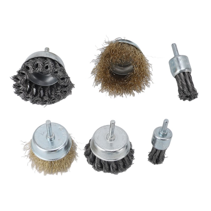 6 Pcs Drill Wire Brush Multi Functional Wire Cup Brush