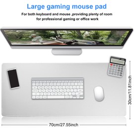 Jahosin - Alfombrilla de Mouse Grande para Juegos con Bordes cosidos, [27.5 x 11.8 Pulgadas] Alfombrilla de Mouse extendida con Base de Goma Natural Antideslizante para Jugadores, escritorios,