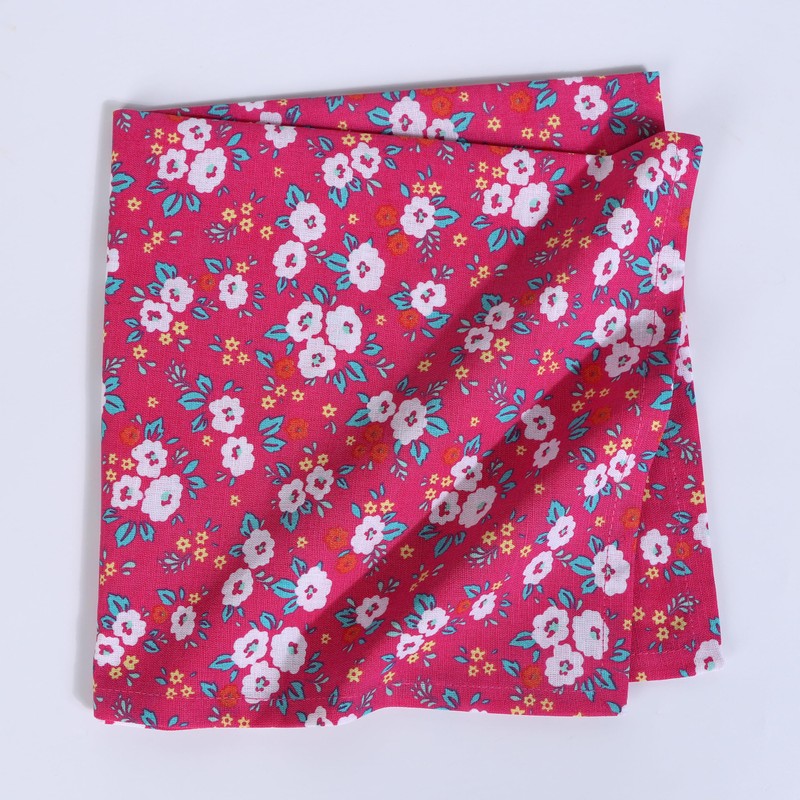FINGERCRAFT Pack of 12 Cotton Linen Blend Napkins with Mitered