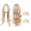 AYNKH Long Blonde Wave Wigs - 27" Curly Hair Wig