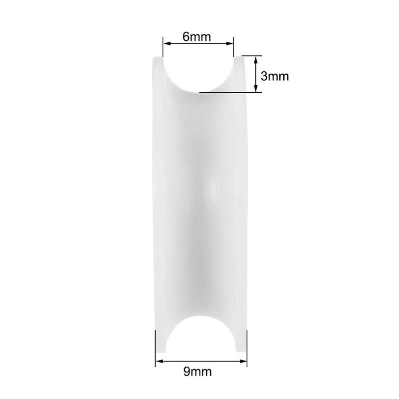 sourcing map U Groove Guide Pulley Rail Ball Bearings 6x27x9mm