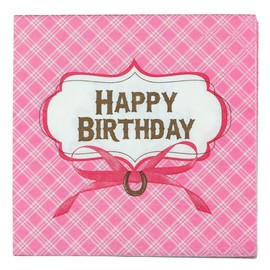 Iconikal Dinner Party Paper Napkins, Happy Birthday Horseshoe, 48-Count
