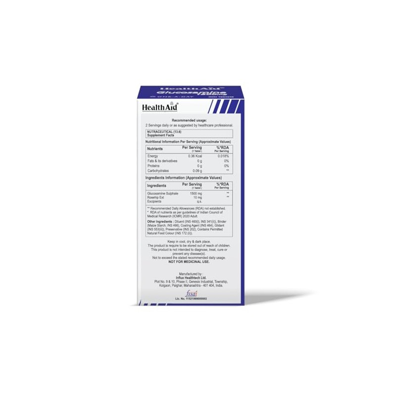HealthAid Glucosamine Sulphate 2KCl 1500mg - 30 Tablets