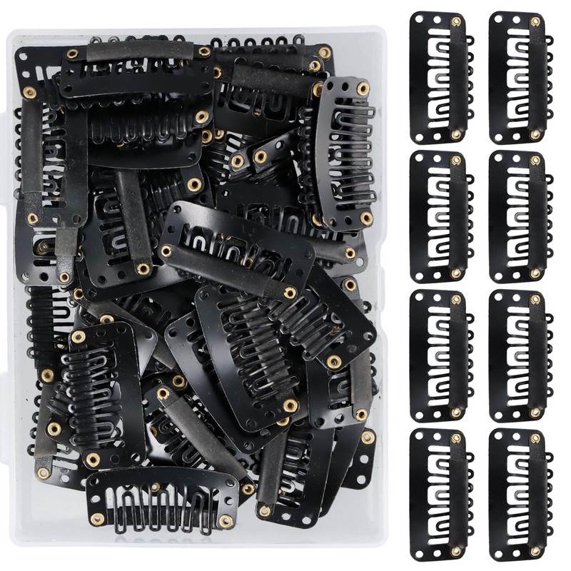 50 Clips Cucas Para Extensiones De Cabello y Pelucas 32mm