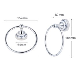 Towel Ring Towel Rack Antique Towel Hanger Toilet Bathroom Accessories Kitchen Bathroom Wall Hanging Silver with Screws 15.7cm