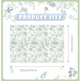 MUNILAIL 100 Sheets Sage Green Floral Tissue Paper 14 x 20 Inches Flower Tissue Paper for Gift Bags Vintage Floral Gift Paper Tissue for Birthday Gift Packing Crafts