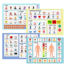 Communication Board for Non Verbal Adults, Picture Symbol Communication Cards for Aphasia, Stroke Patients, Hospital and Care Home use