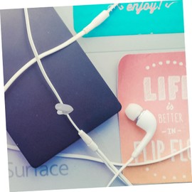 jojofuny 10pcs 360 Cell Phone Headset Headphone Line Nip Holder Cable Holder Headphone Cable Clip Headphone Clips for Shirt Wire Cable Clamp Nip Clip Earplugs to Rotate Earphone White