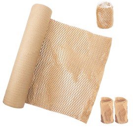 Honeycomb Paper Packaging Material, 30 cm x 10 m, Bee Nest Packaging Paper, Nub Film Alternative, Kraft Paper Packaging Roll, for Shipping, Removals, Gift Wrapping, Brown