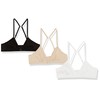 Fruit of the Loom Big Girls' CottonConvertible Bralette, Black/White/Sand, 36(Pack