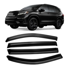 Arokzn 94557 Tape-On Window Visors Rain Guards Deflector Designed for 2016-2022 Honda Pilot（4pcs）