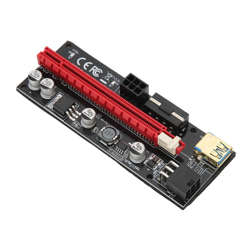 PCIE 1X to 16X Riser Card 4 Solid Capacitors 6