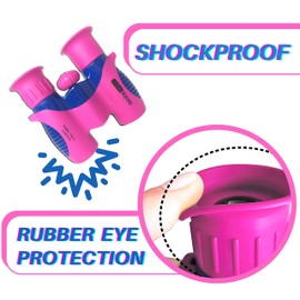 Kids Binoculars Pink 8x21 - Girls Gift Age 3-12, Shockproof Compact Binoculars for Kids with High Resolution Optics for Bird Watching, Stargazing, Hunting, Hiking, with Case, Neck Strap