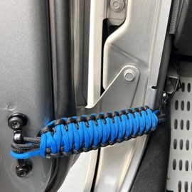 Paracord Jeep Door Strap - Heavy Duty Door Check Strap, Hand Woven, Black & Blue