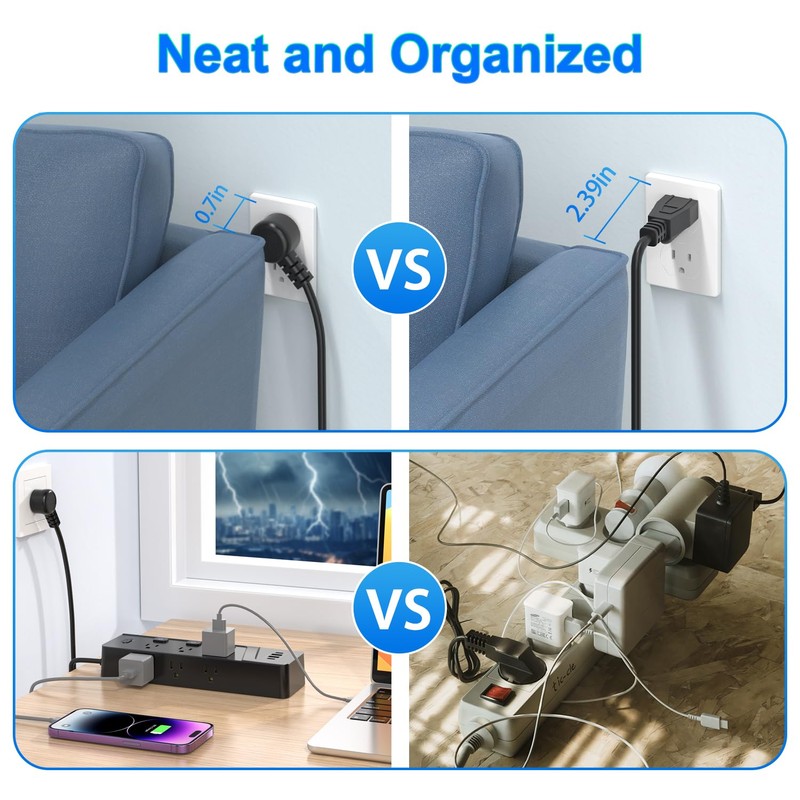 HITRENDS Power Strip with 6 AC Outlets and 4 USB
