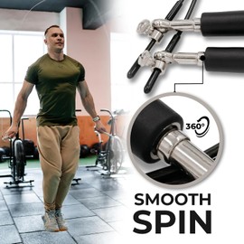 Warm Body Cold Mind - Cuerda de saltar ajustable para hombres, mujeres y niños, cuerda de saltar de velocidad, cuerda de saltar para levantamiento de pesas, boxeo, gimnasio, deportes al aire última
