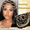 SAWINDA Gold Rhinestone Head Chain Jewelry for Women Gatsby Cap