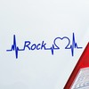 Hellweg Druckerei Car Sticker Rock Pulse Heartbeat Fun Sticker Rear