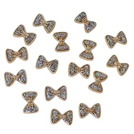 25pcs Gold Resin Bows Cabochons with Iridescent Glitter Sparkle Dots Flat Back Embellishments for Crafts