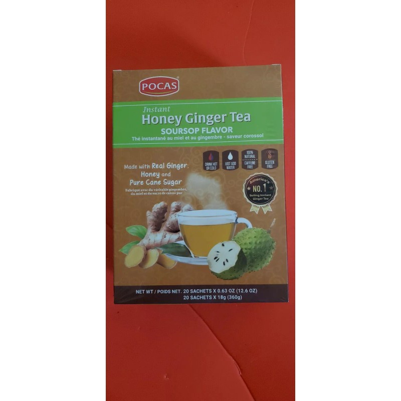 POCAS INSTANT HONEY GINGER TEA SOURSOP FLAVOR MADE WITH REALGINGER