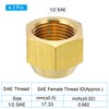 PATIKIL 1/2 SAE Thread Brass Flare Nut, 5 Pack 45
