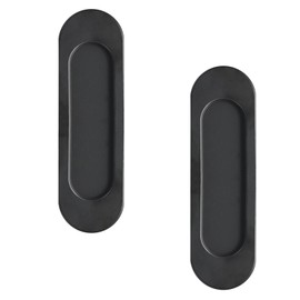 dentedeleao 2pcs Sliding Door Handles, Recessed Door Handles, 100 MM Kitchen Door Handles Kitchen, Door Pull, Cabinet Handle, Flush Pull Handle, for Drawers, Cabinets, Wardrobes, Sliding Doors, Black