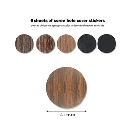 Hession 324 Pieces Adhesive Screw Hole Covers Wood Furniture Cabinet PVC Sticker 6 Colors - Classic Style