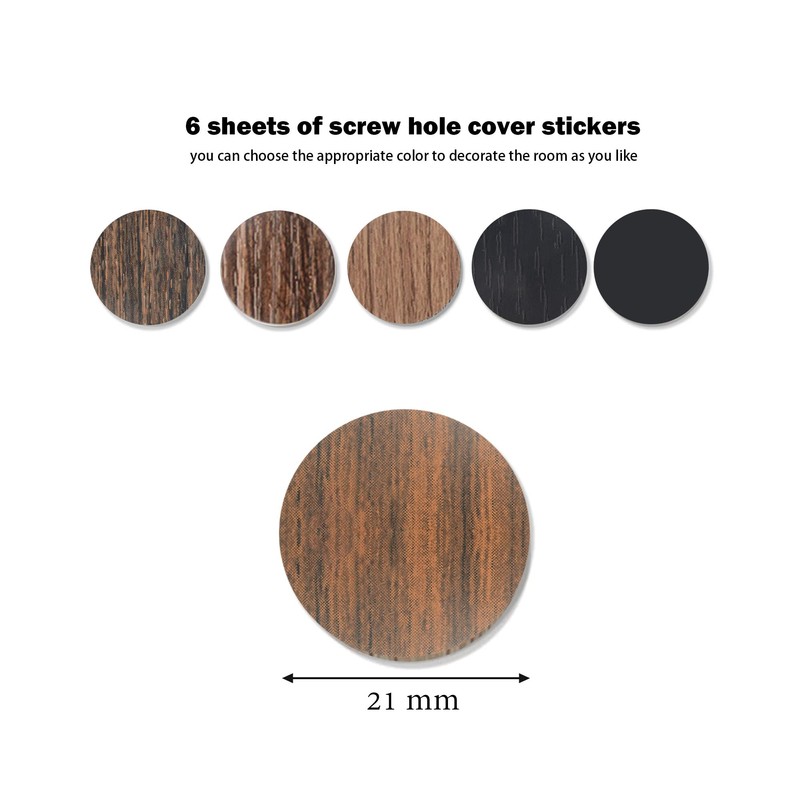 Hession 324 Pieces Adhesive Screw Hole Covers Wood Furniture Cabinet