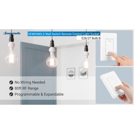 DEWENWILS Remote Control Light Bulb Socket Wireless Wall Light Switch E26 E27