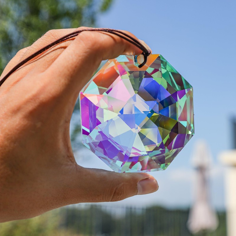 3inch Rainbow Sun Catcher Crystals for Windows AB Colored Large