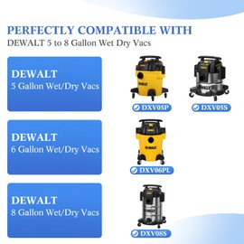 5 Pack DXVA19-4104 Vacuum Bags for DEWALT 5 to 8 Gallon Wet/Dry Vacuum, Disposable Shop Vac Bags, Dust Collection Bag Replacement